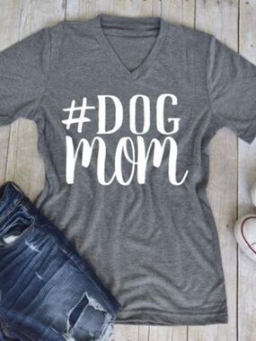 Boutique Grey Dog Mom Graphic Tee